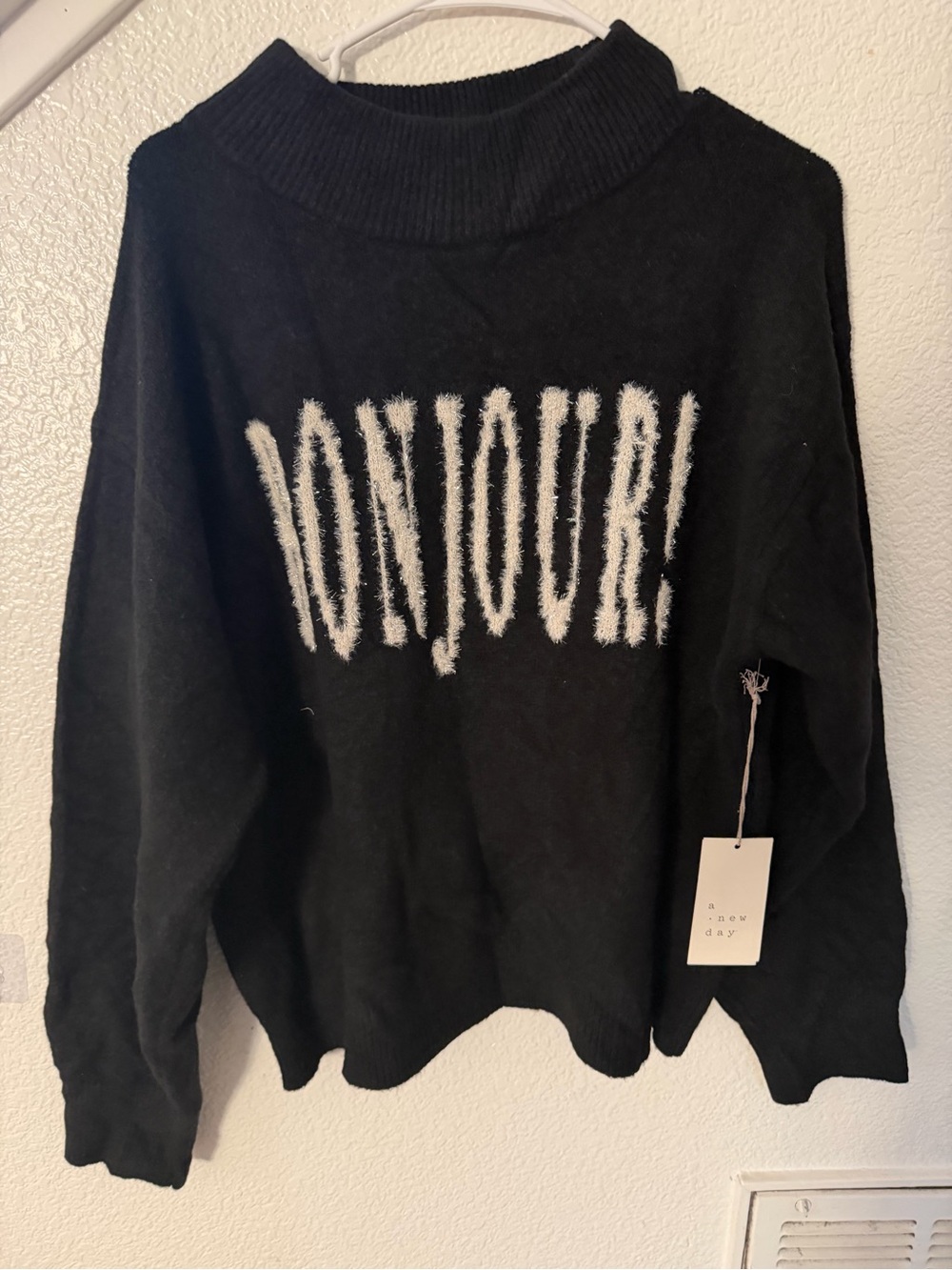 a new day Black Knit 'Bonjour' Turtleneck Sweater
